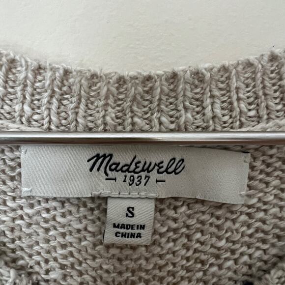 Madewell Crewneck Cabin Stripe Linen Silk Blend Knit Sweater Size S - Picture 5 of 14